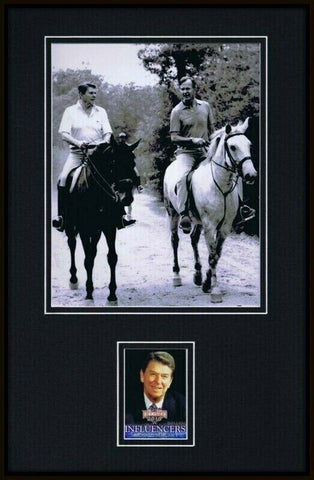 Ronald Reagan 11x17 Framed ORIGINAL Decision 2016 Card & Photo Set w/George Bush