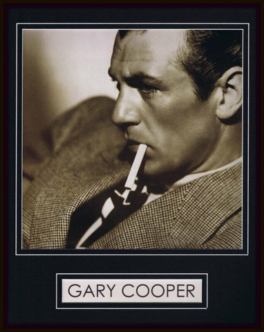 Gary Cooper Smoking Framed 11x14 Photo Display 