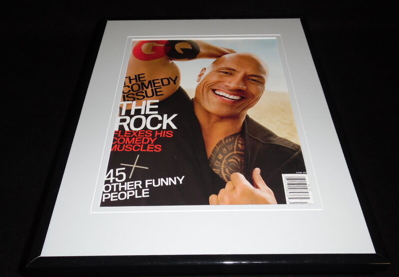 Dwayne Johnson The Rock Framed 11x14 ORIGINAL 2017 GQ Magazine Cover