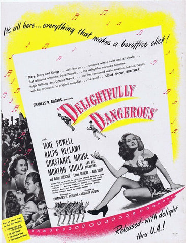 Delightfully Dangerous 1945 ORIGINAL Vintage 9x12 Industry Ad Jane Powell