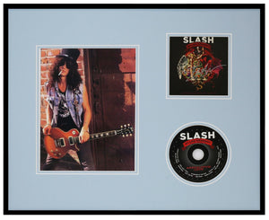 Slash Signed Framed 16x20 Photo + Apocalyptic Love CD Display