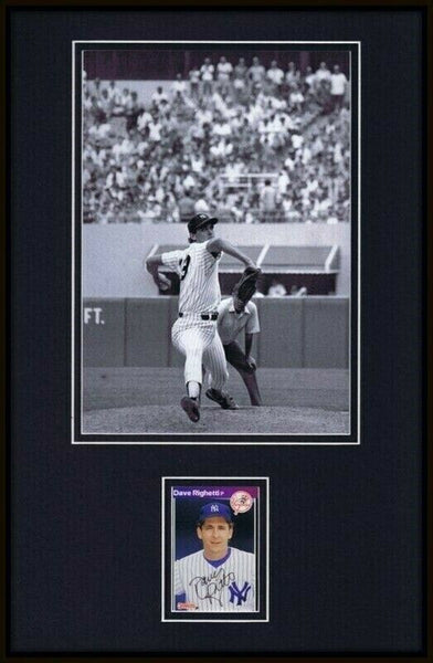 Dave Righetti Signed Framed 11x17 Photo Display New York Yankees