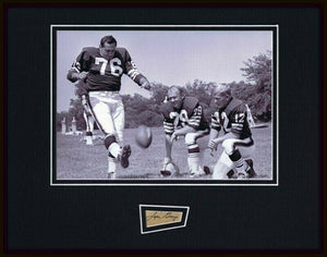 Lou Groza The Toe Signed Framed 11x14 Photo Display JSA Browns 