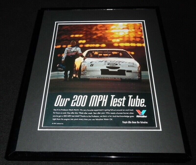 Mark Martin 1997 Valvoline Motor Oil Framed 11x14 ORIGINAL Advertisement 