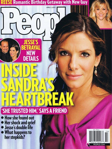 ORIGINAL Vintage Apr 5 2010 People Magazine Sandra Bullock Jesse James