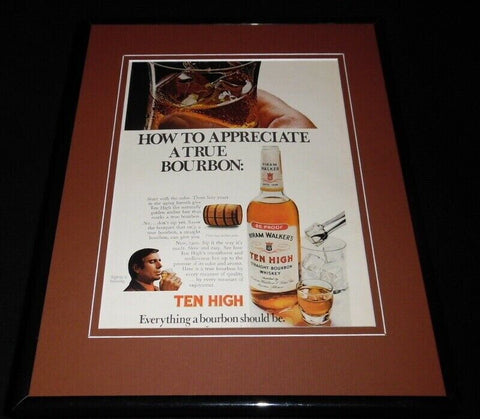 1971 Ten High Bourbon Framed 11x14 ORIGINAL Vintage Advertisement