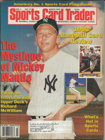 ORIGINAL Vintage Mar 1993 Sports Card Trader Magazine Mickey Mantle