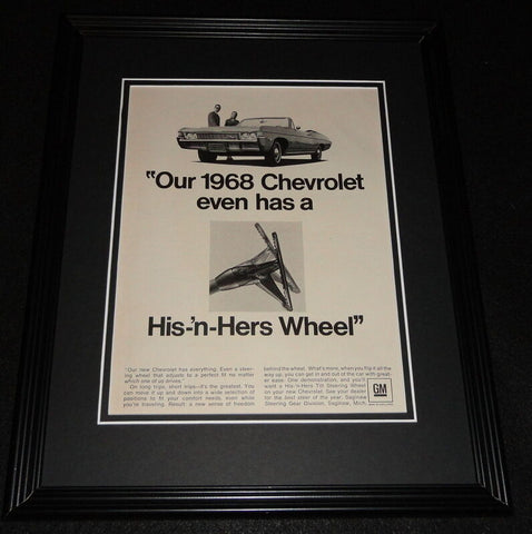 1968 Chevrolet Adjustable Wheel 11x14 Framed ORIGINAL Vintage Advertisement