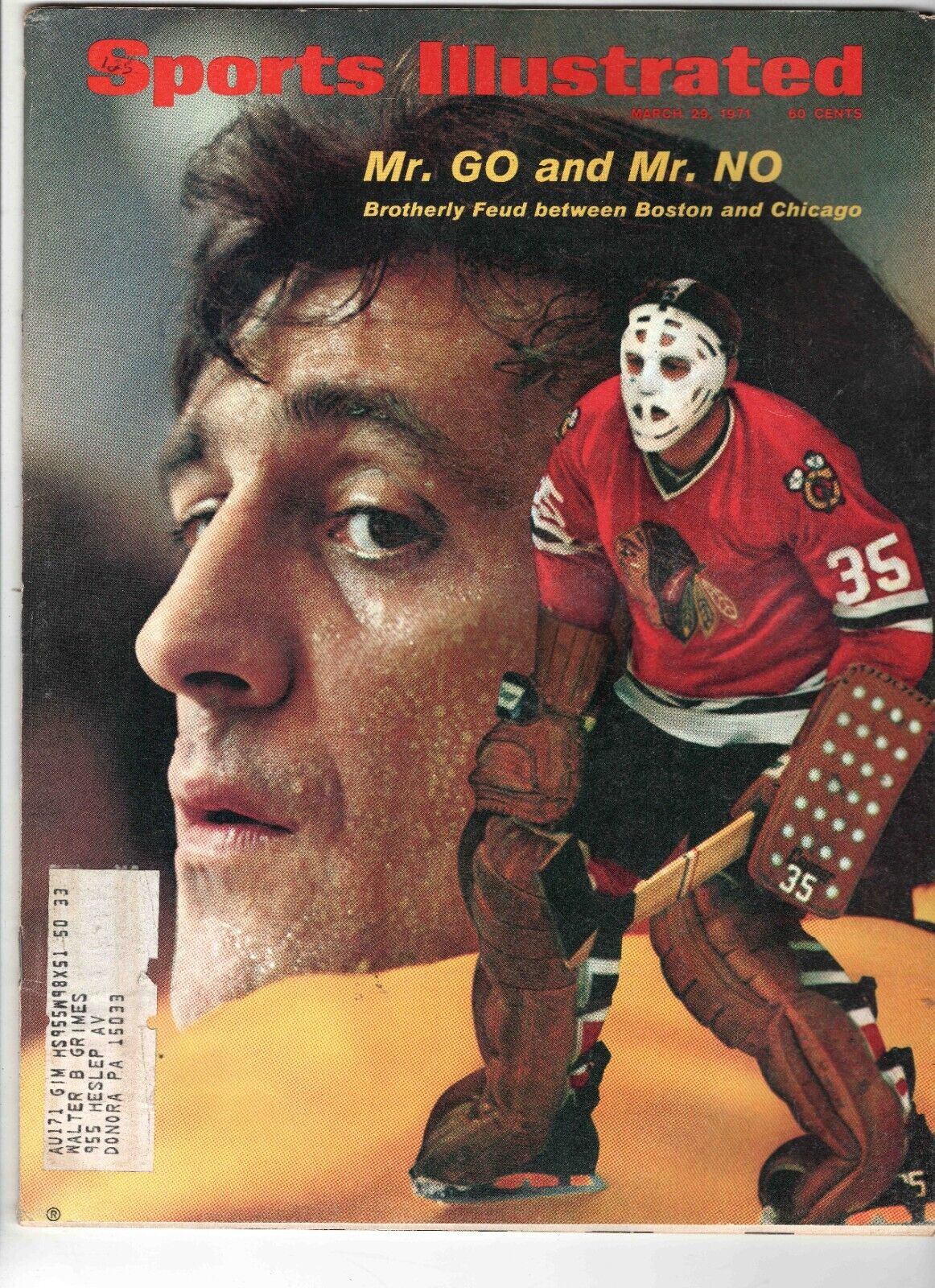 Mar 29 1971 Sports Illustrated Magazine Tony + Phil Esposito Blackhawks Bruins