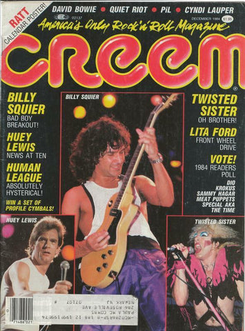 ORIGINAL Vintage December 1984 Creem Magazine Billy Squier Lita Ford Huey Lewis