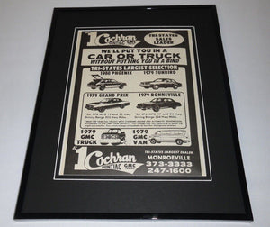 1979 #1 Cochran Pontiac GMC Pittsburgh 11x14 Framed ORIGINAL Advertisement 