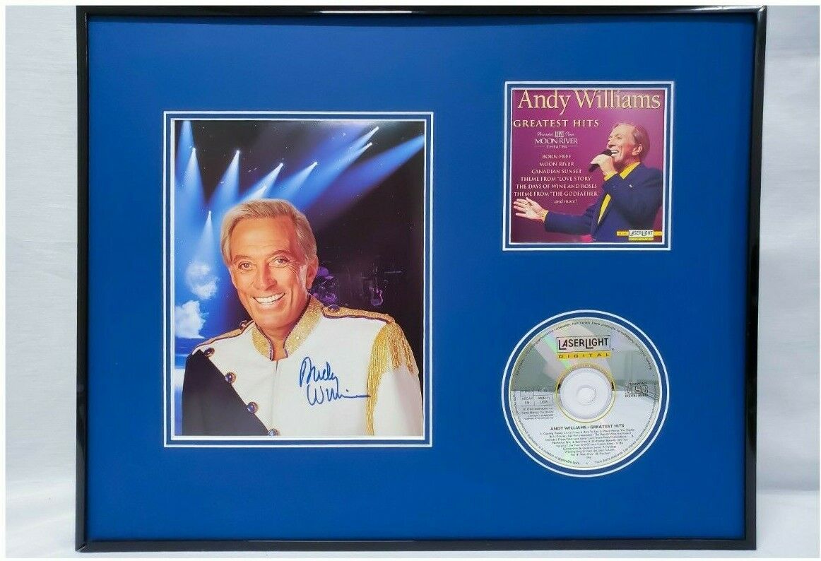 Andy Williams Signed Framed 16x20 Greatest Hits CD & Photo Display 