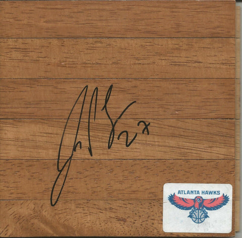 Zaza Pachulia Signed 6x6 Floorboard Hawks