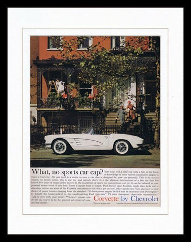 1960 Chevrolet Corvette Framed 11x14 ORIGINAL Vintage Advertisement