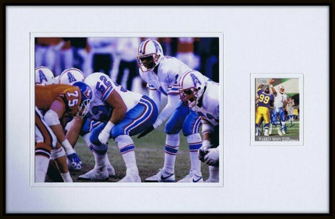 Warren Moon Signed Framed 11x17 Photo Display Houston Oilers 