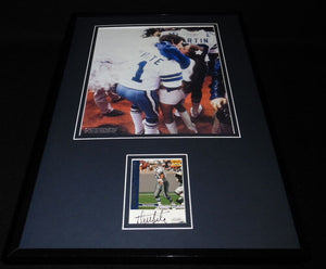 Danny White Signed Framed 11x17 Photo Display FLEER Cowboys Kissing Cheerleader