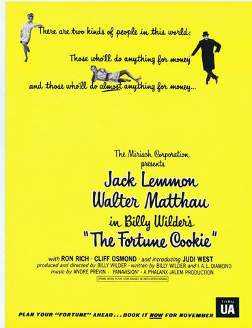 1966 The Fortune Cookie ORIGINAL Vintage 9x12 Industry Ad Lemmon / Matthau