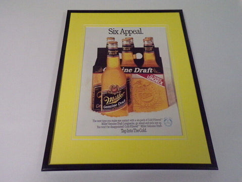 1989 Miller Genuine Draft Beer MGD Longneck 11x14 Framed ORIGINAL Advertisement