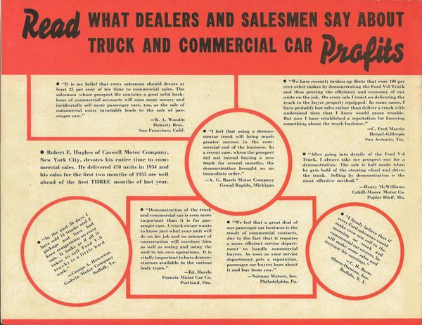 1935 Ford V8 Trucks ORIGINAL Vintage Dealer Sales Brochure 