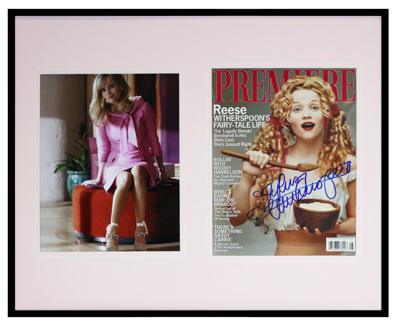 Reese Witherspoon Signed Framed 16x20 Premiere Magazine Cover & Photo Set JSA