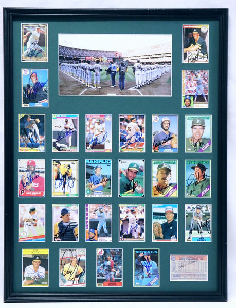 1989 Oakland A's Champs Team Signed Framed 18x24 Photo Set