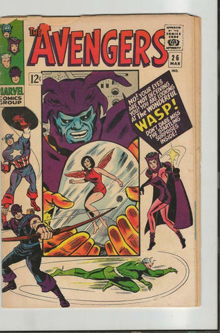 Avengers #26 ORIGINAL Vintage 1966 Marvel Comics Wasp  