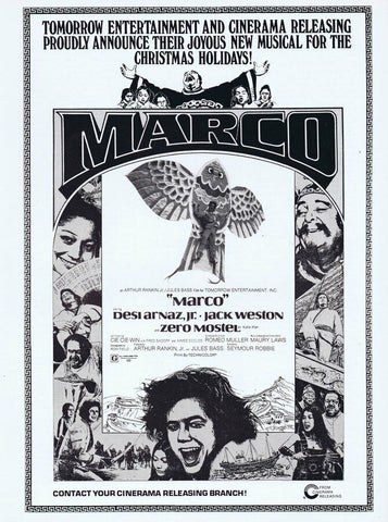 Marco 1973 ORIGINAL Vintage 9x12 Industry Ad Desi Arnaz Jr Rankin Bass