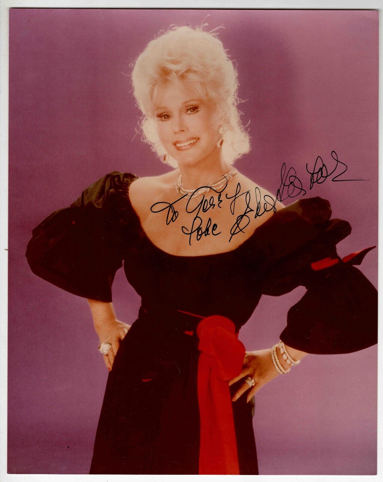 Eva Gabor Signed 8x10 Photo JSA Green Acres Rescuers Aristocrats Match Game P