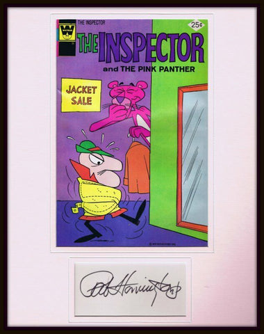 Pat Harrington Jr Signed Framed 1976 Inspector Comic Book Display Pink Panther