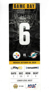 Oct 28 2019 Pittsburgh Steelers Miami Dolphins Ticket James Conner 145 Yards