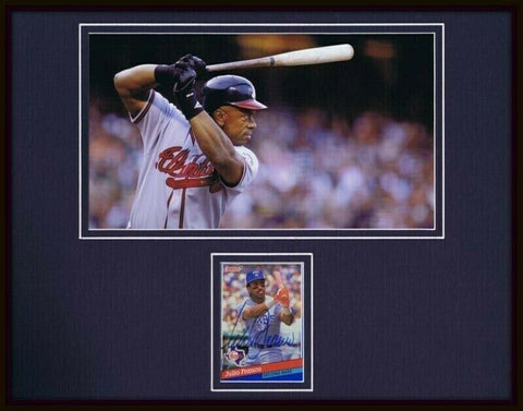 Julio Franco Signed Framed 11x14 Photo Display Braves Indians