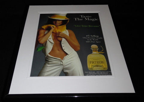 Karen McDougal 2000 Patron Tequila Framed 11x14 ORIGINAL Vintage Advertisement