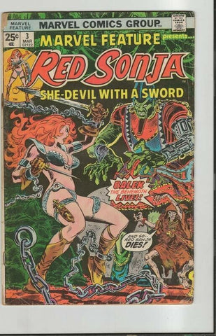 Marvel Feature #3 ORIGINAL Vintage 1976 Marvel Comics Red Sonja GGA