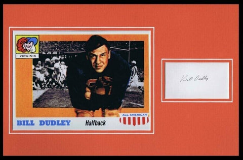 Bullet Bill Dudley Signed Framed 11x17 Photo Display Virginia UVA Steelers