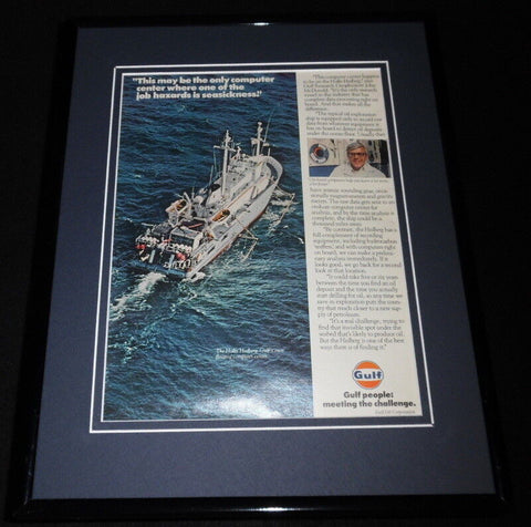 1979 Gulf Oil Hollis Hedberg Framed 11x14 ORIGINAL Vintage Advertisement