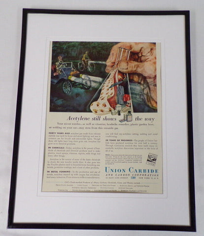 1951 Union Carbide & Carbon Corp Framed 11x14 ORIGINAL Vintage Advertisement