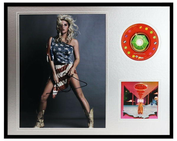 Kesha Signed Framed 16x20 Photo & Rainbow CD Display AW Ke$ha