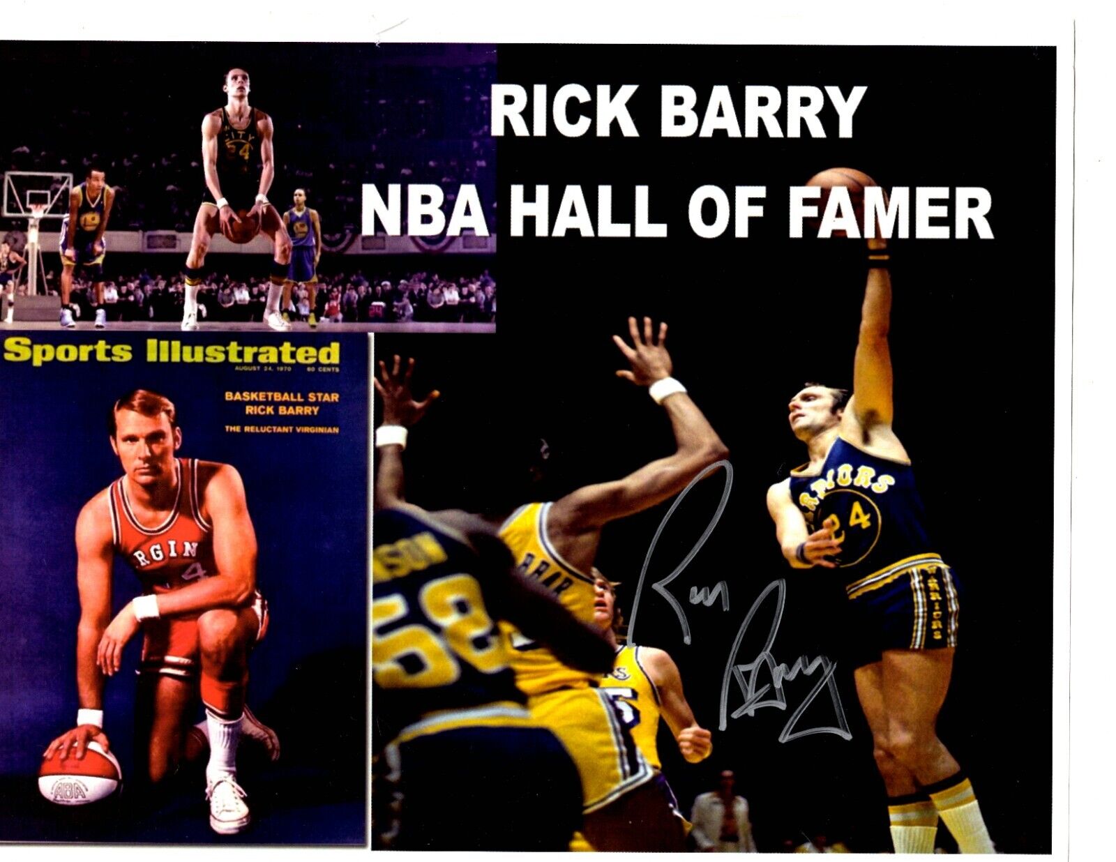 Rick Barry Signed 8x10 Photo Warriors