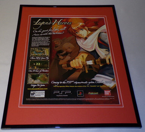 Legend of Heroes 2005 PSP Framed 11x14 ORIGINAL Advertisement