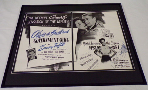 1943 Government Girl 16x20 ORIGINAL Framed Industry Advertisement O De Havilland