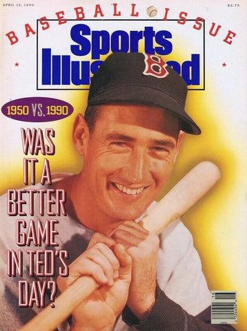 ORIGINAL Vintage Apr 16 1990 Sports Illustrated Ted Williams Newsstand