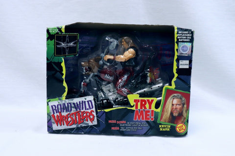 VINTAGE SEALED 1992 Toy Biz Road Wild Wrestlers Kevin Nash Motorcycle + Figure