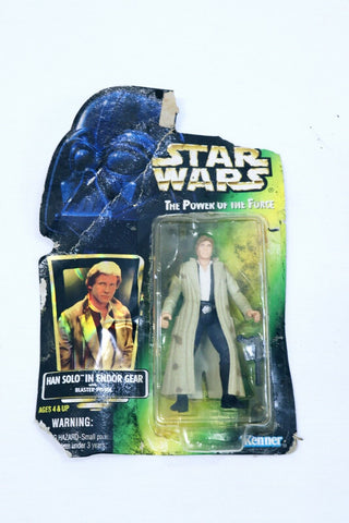 VINTAGE SEALED 1997 Star Wars POTF Han Solo Endor Gear Action Figure