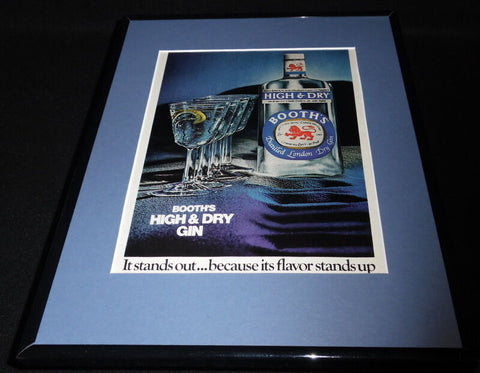 1976 Booth's High & Dry Gin 11x14 Framed ORIGINAL Vintage Advertisement