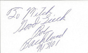 Bob Backlund Signed 3x5 Index Card WWF WWE