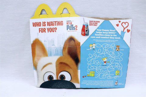 ORIGINAL Vintage 2019 McDonald's Secret Life of Pets 2 Happy Meal Box 