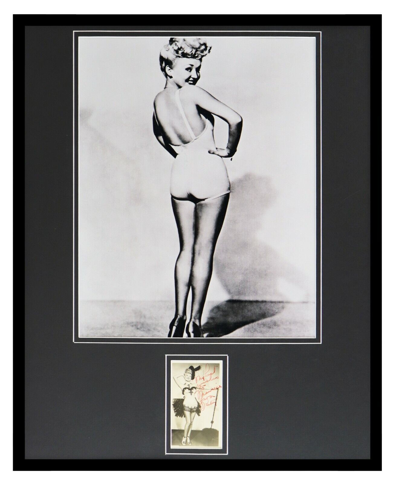 Betty Grable Signed Framed 16x20 Photo Pinup Display AW