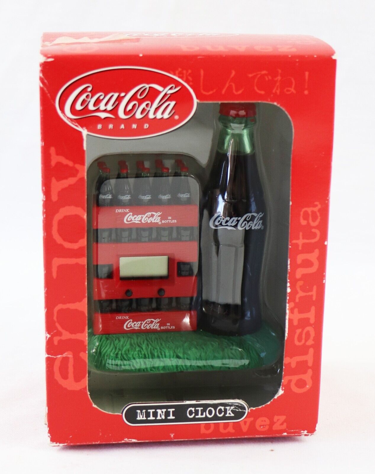 VINTAGE in BOX Coca Cola Mini Clock Ice Chest Cooler