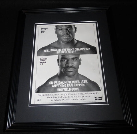 1992 Evander Holyfield vs Riddick Bowe Framed 11x14 ORIGINAL Advertisement