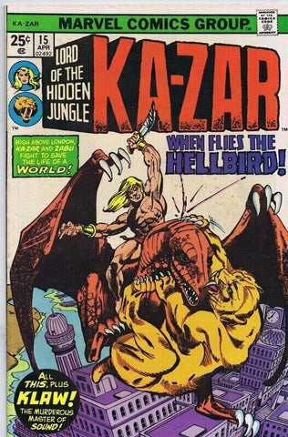 Ka-Zar #15 ORIGINAL Vintage 1976 Marvel Comics Gil Kane